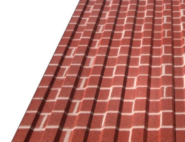 Профнастил стальной стеновой односторонний волна гладкий кирпич С20 0,4х20х1100х1150 мм ТУ 11-2000-004-1394544-06 фото